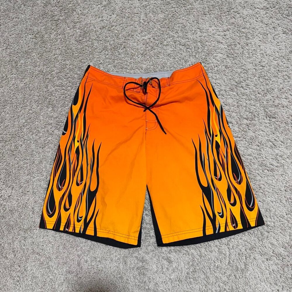 No-boundaries Men's Orange Swim-briefs-shorts